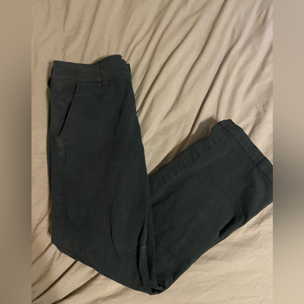 Never worn but have been washed. Navy blue bootcut extra short size 12.